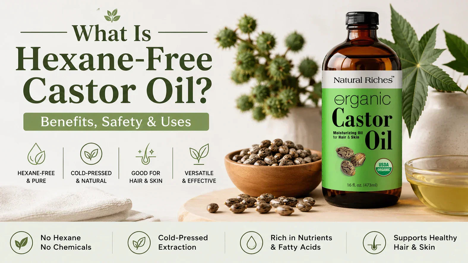 banner of a hexane free castor oil saying What is Hexane Free Castor Oil ?