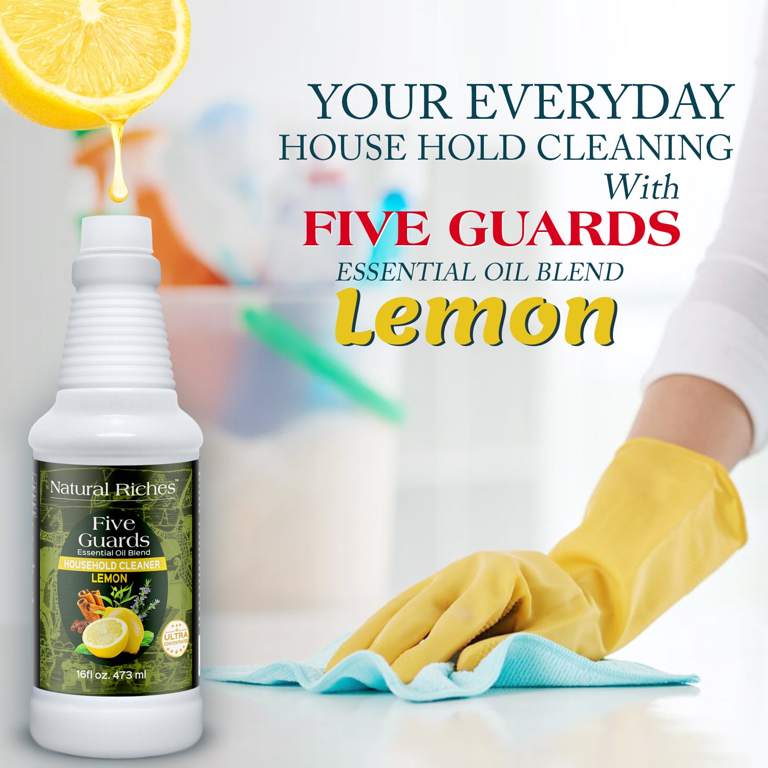 All Purpose Household Cleaner with enhanced Lemon essential oil  16.0 oz