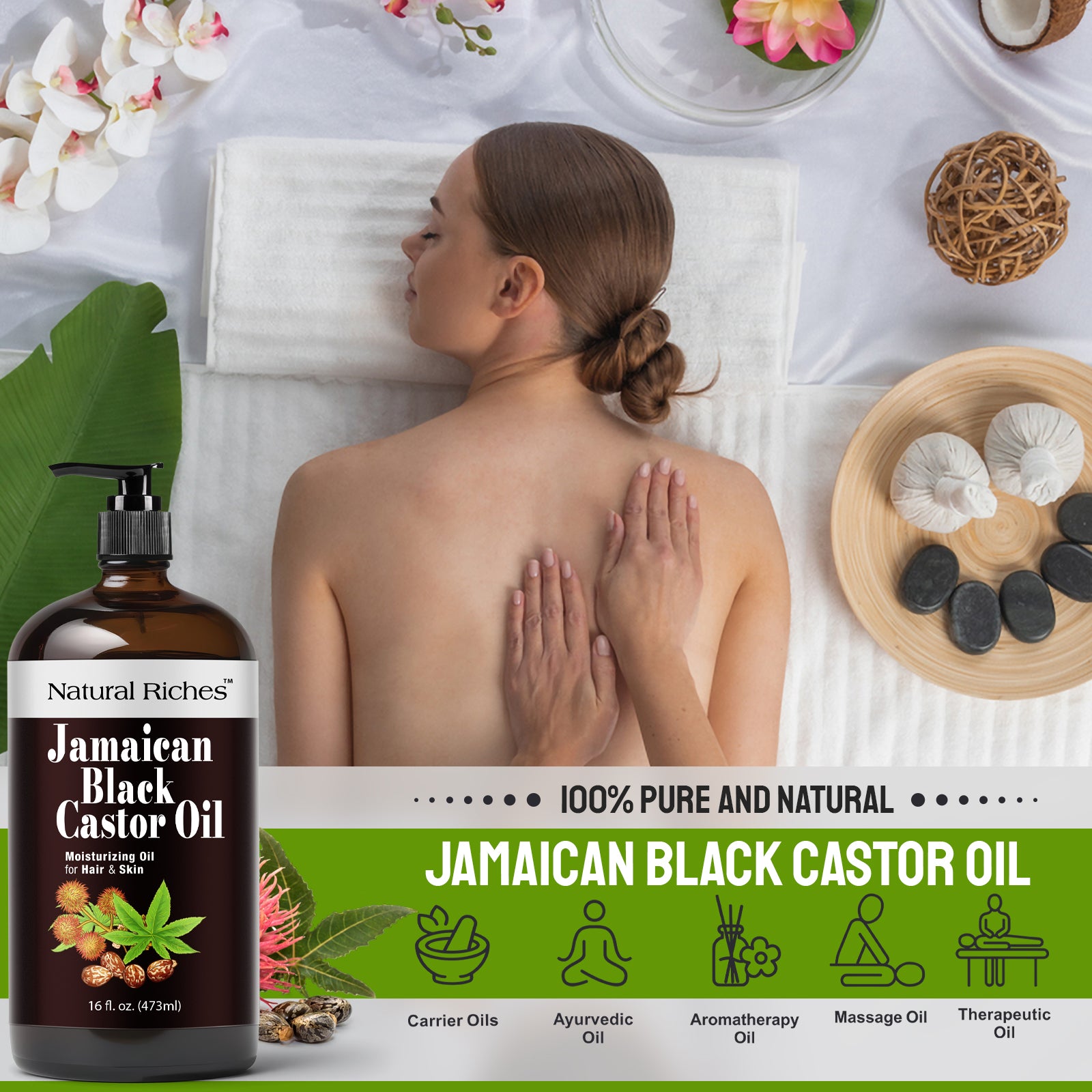 Jamaican Black Castor Oil Glass Bottle