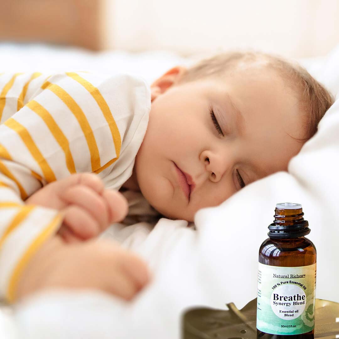 Breathe Essential Oil Blend baby sleeping