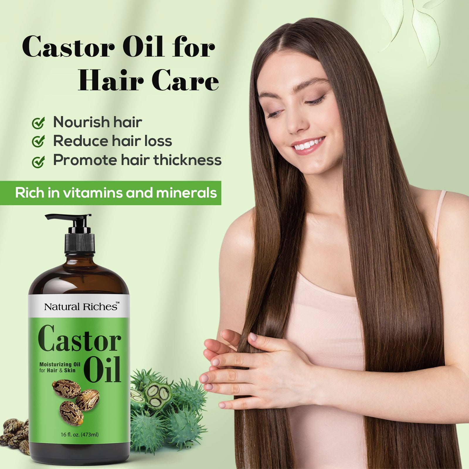 Castor Oil Cold pressed Glass Bottle