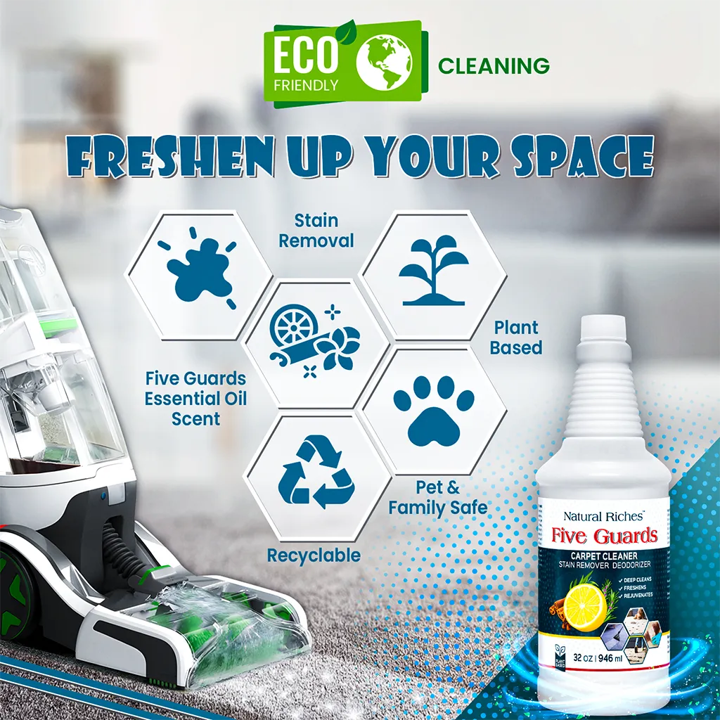 Organic Carpet Clean Solution Stain Remover for Machine and spray use by Natural Riches