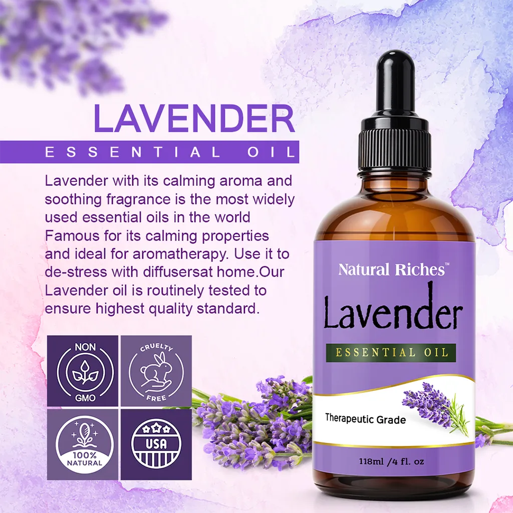 Natural Riches Lavender Essential Oil Therapeutic grade