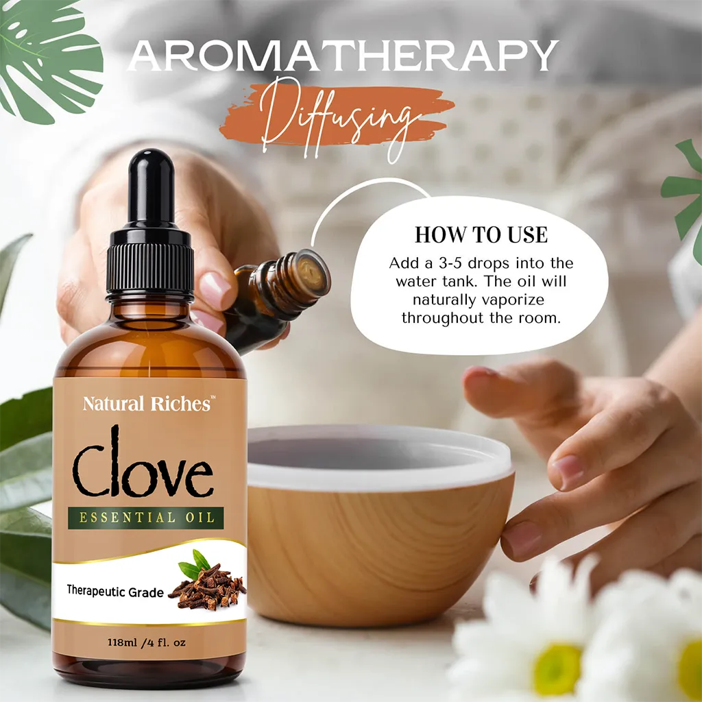 Pure Clove extract essential oil by Natural Riches