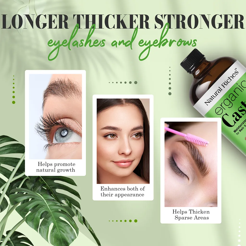 Natural Riches Organic Castor Oil Cold pressed Glass Bottle USDA certified