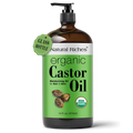 Natural Riches Organic Castor Oil Cold pressed Glass Bottle USDA certified