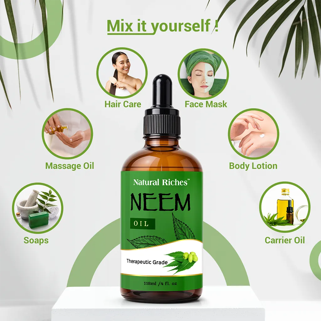 Natural Riches Pure Neem Essential Oil Therapeutic Grade