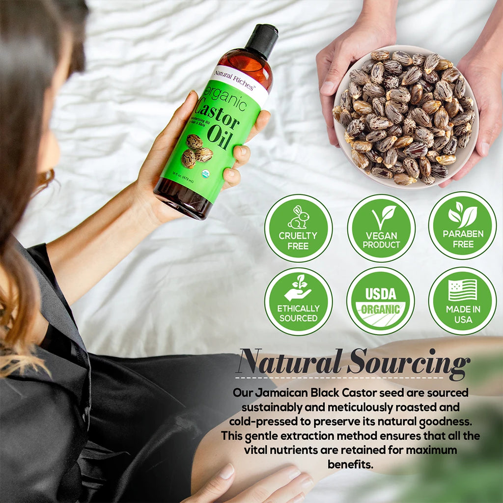 Pure Organic Castor oil for hair and skin by natural riches