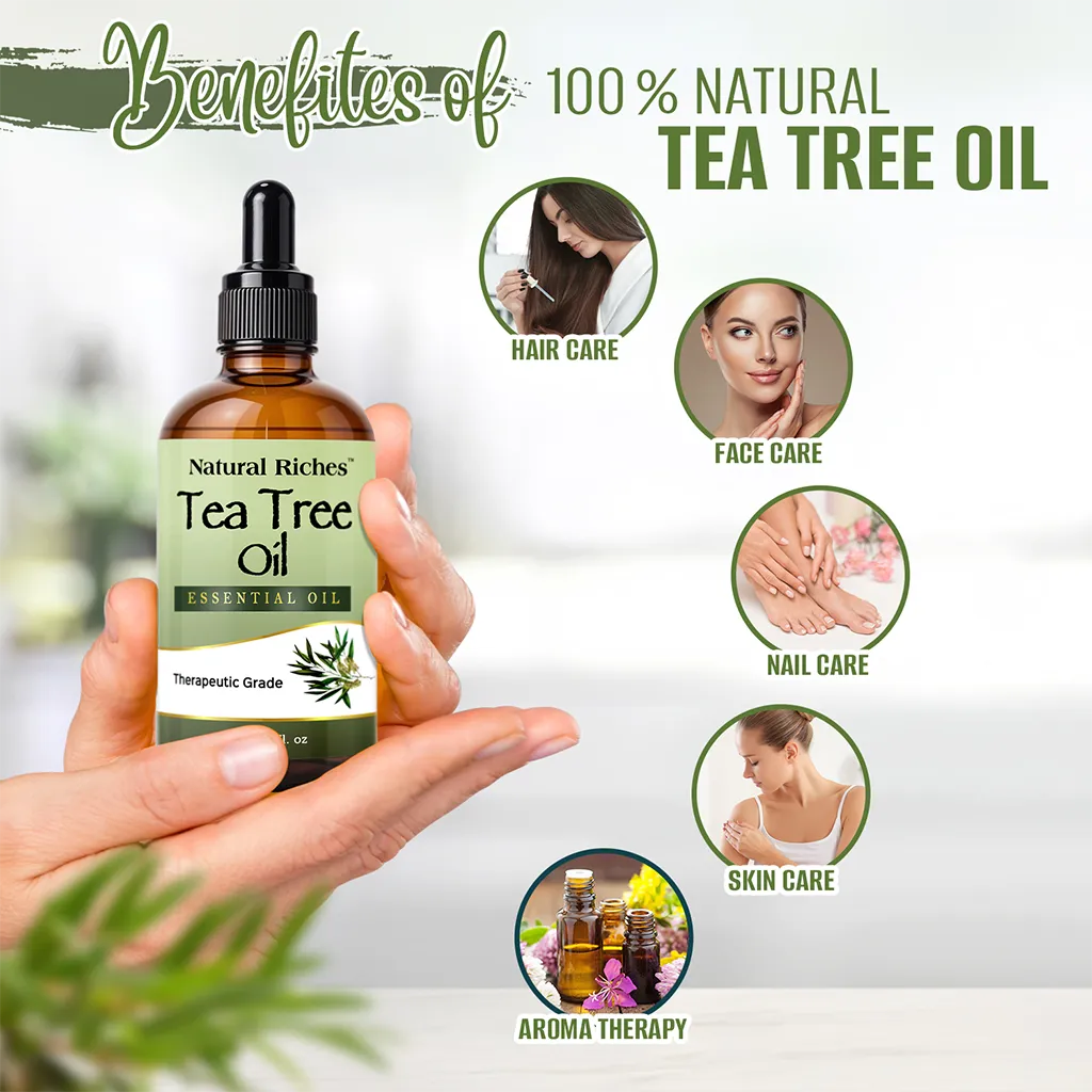 Natural Riche Pure Tea Tree Essential Oil Therapeutic Grade