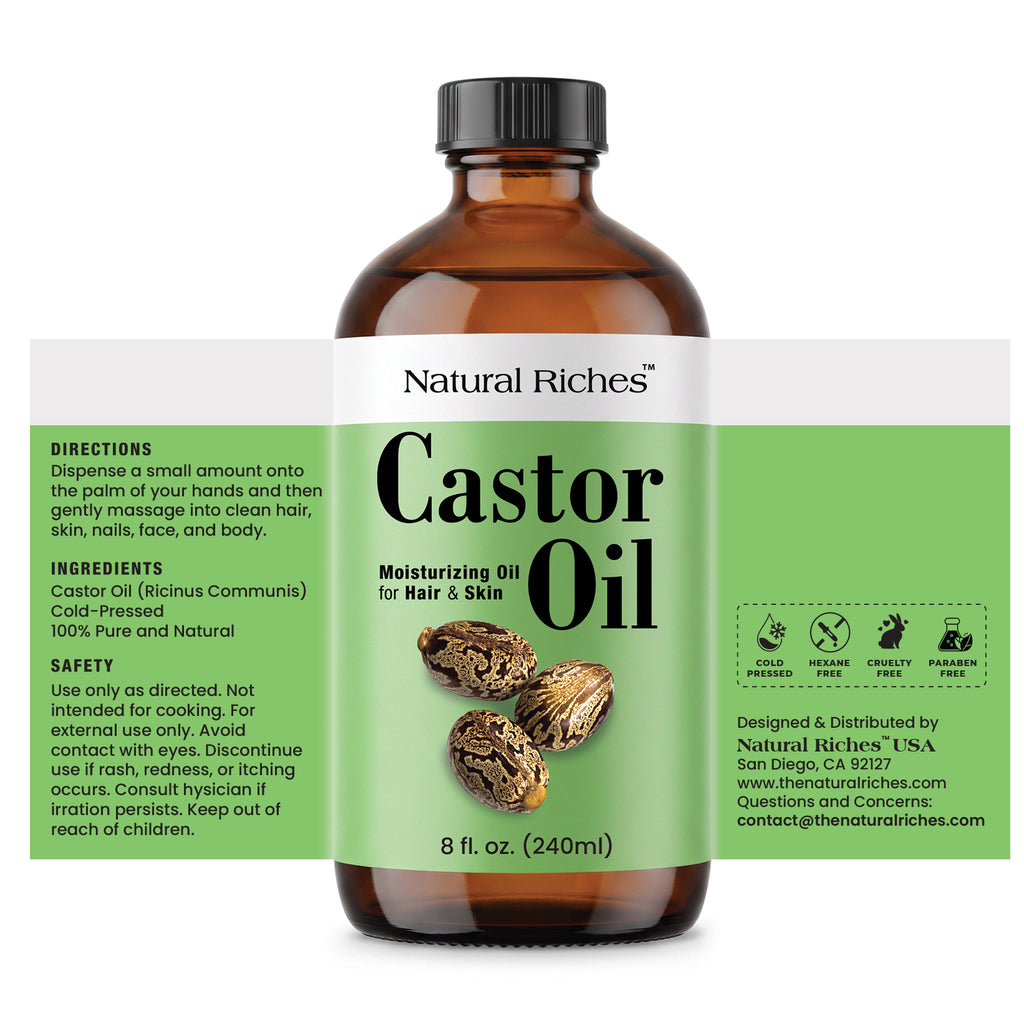 Castor Oil Cold pressed Glass Bottle