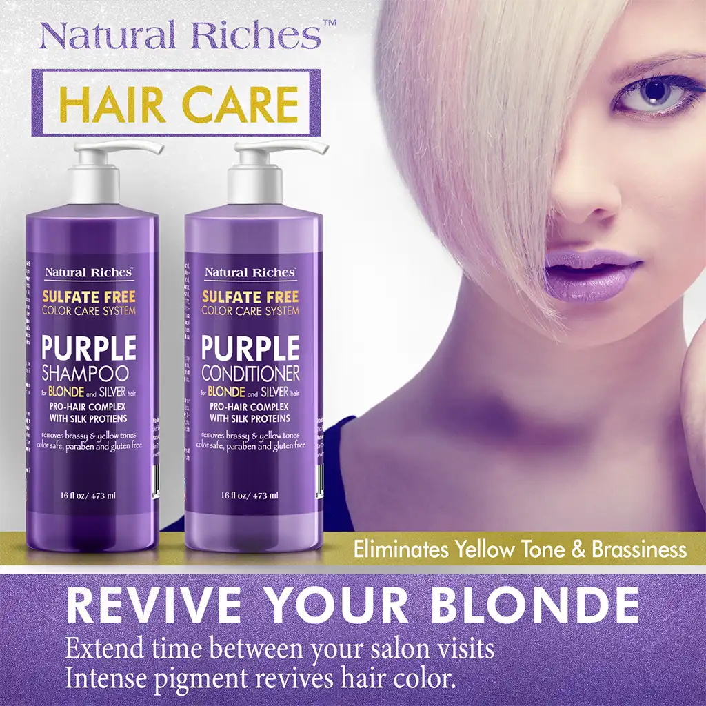 Natural Riches Sulfate Free Purple shampoo and conditioner for blonde and silver hair