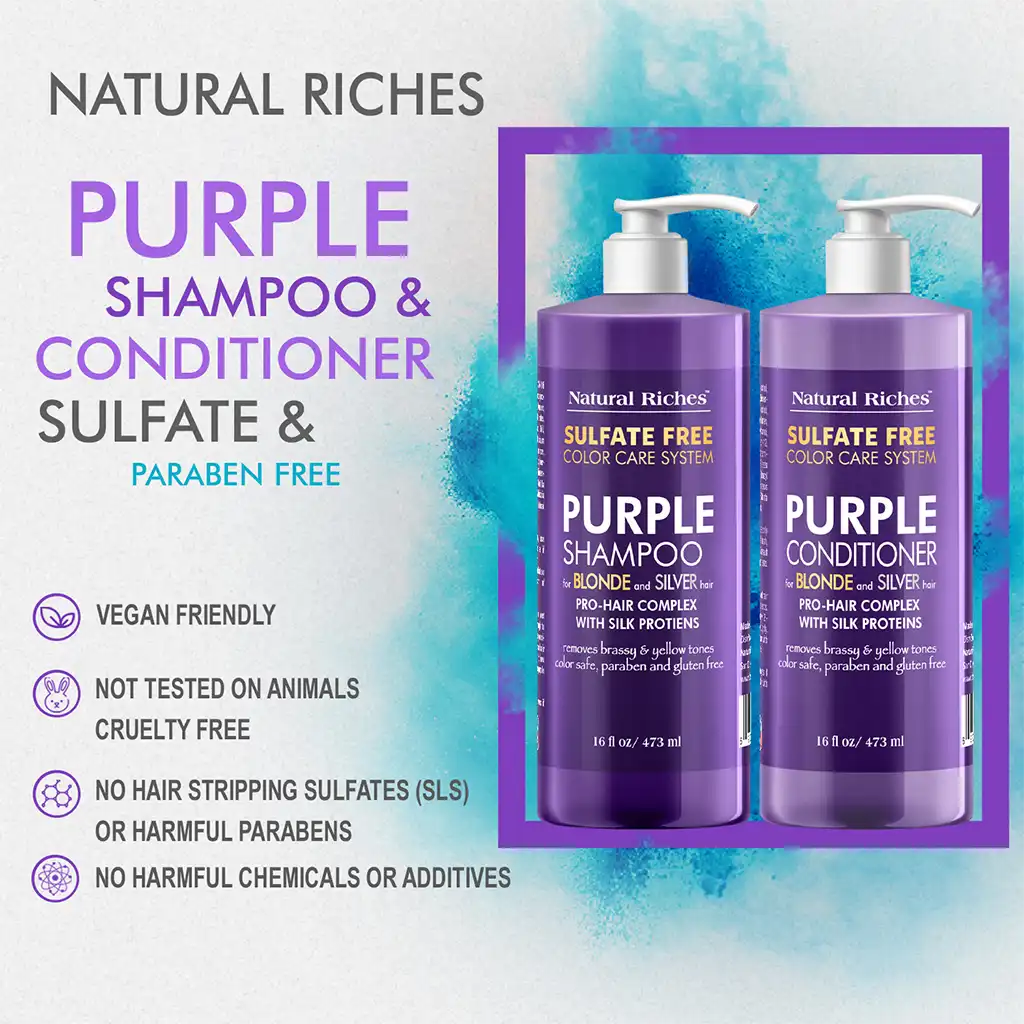 Natural Riches Sulfate Free Purple shampoo and conditioner for blonde and silver hair