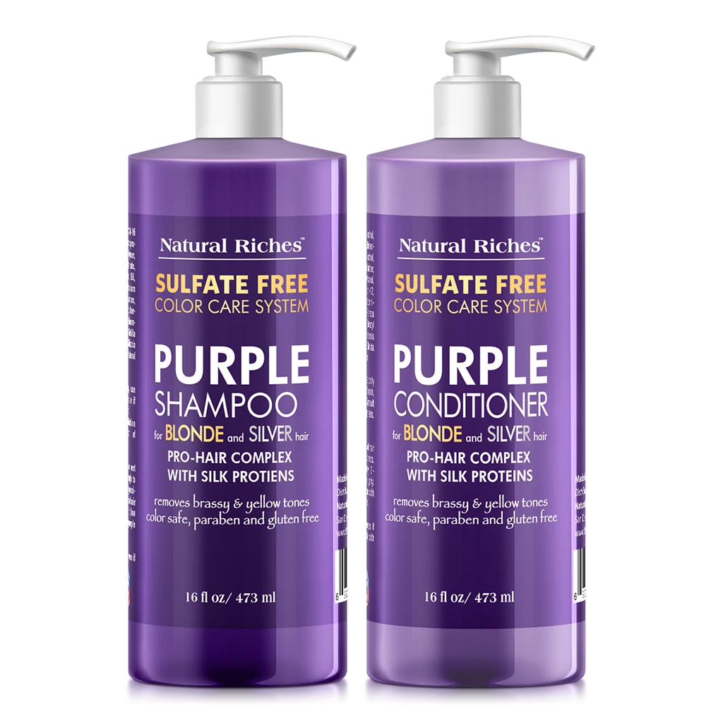Natural Riches Sulfate Free Purple shampoo and conditioner for blonde and silver hair