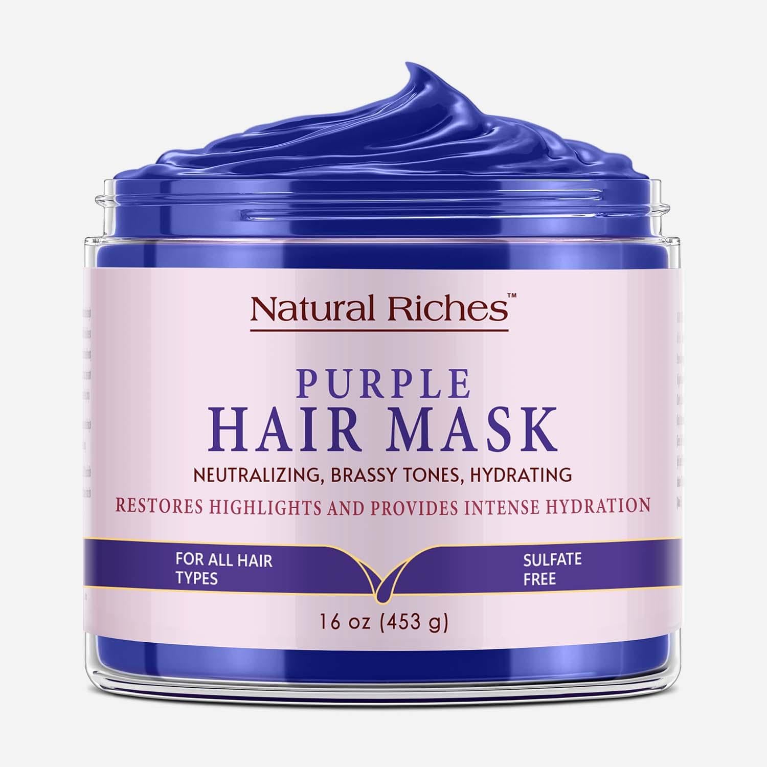 Purple Hair Mask - For Blonde, Bleached, Platinum, Silver Hair