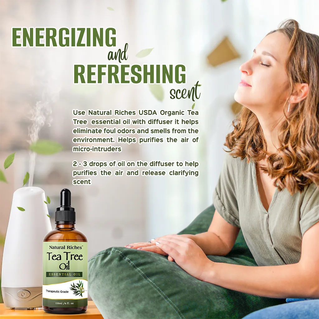 Natural Riche Pure Tea Tree Essential Oil Therapeutic Grade