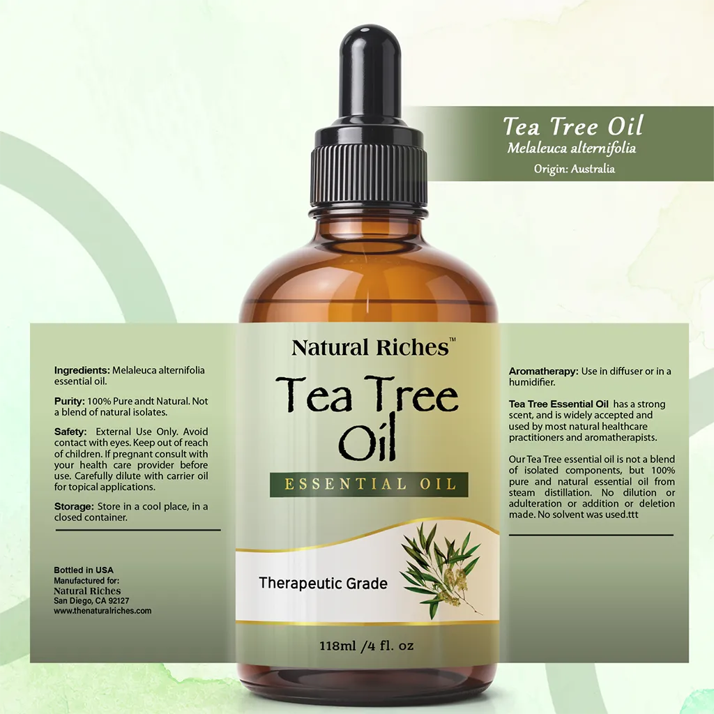 Natural Riche Pure Tea Tree Essential Oil Therapeutic Grade