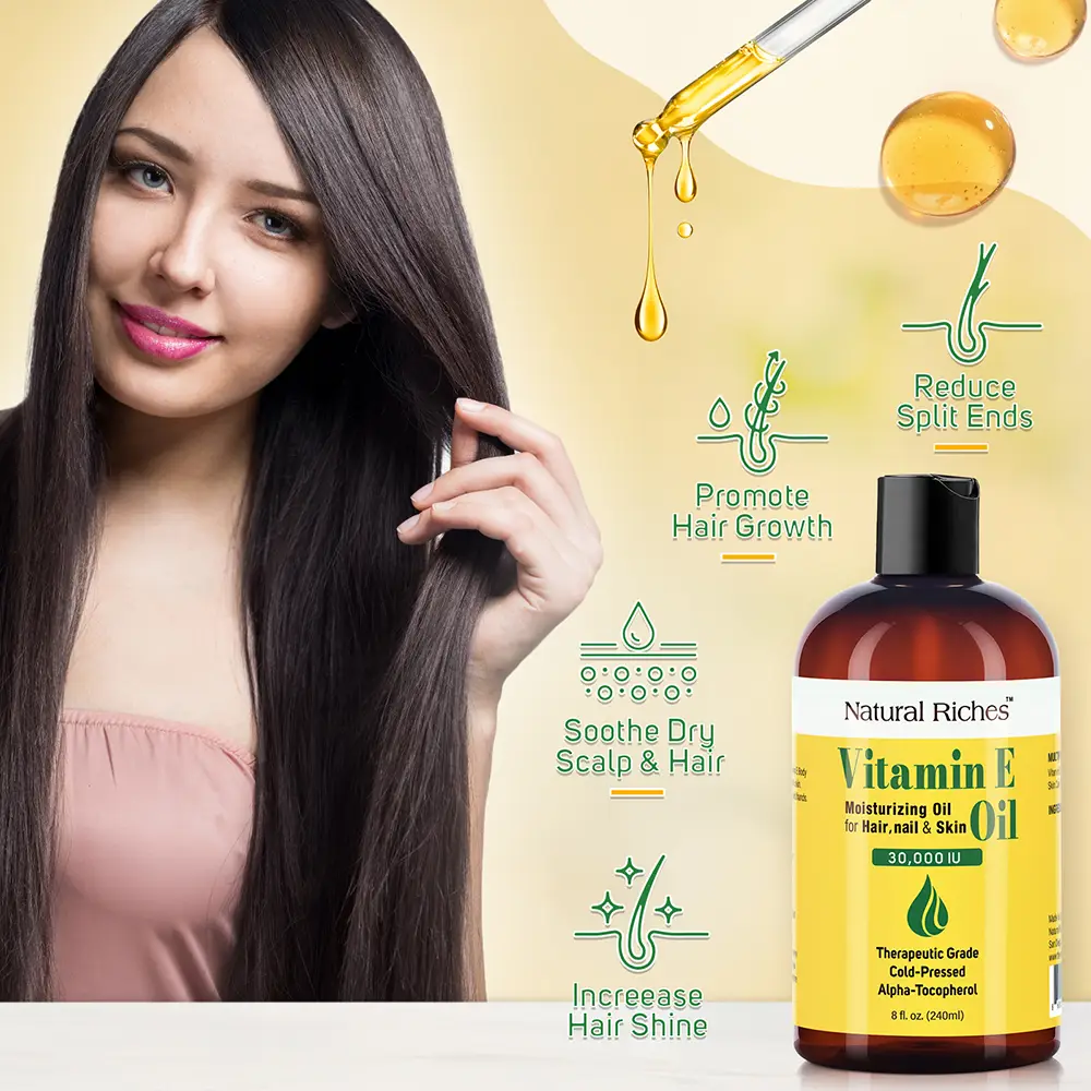 Natural Riches Vitamin E Oil for Hair, skin and Nail care 100% Pure and Natural 