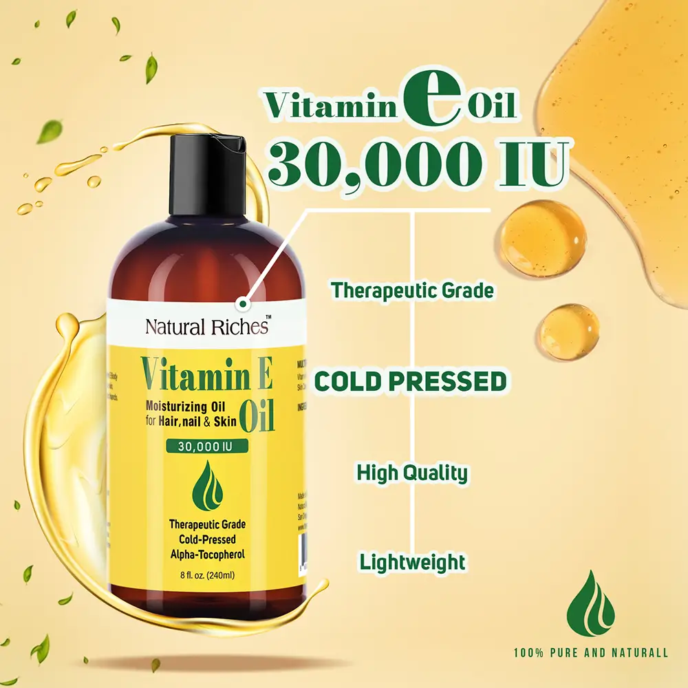 Natural Riches Vitamin E Oil for Hair, skin and Nail care 100% Pure and Natural 