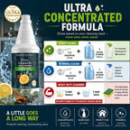 Five Guards concentrated degreaser dilution guide for light, normal, and heavy-duty household cleaning