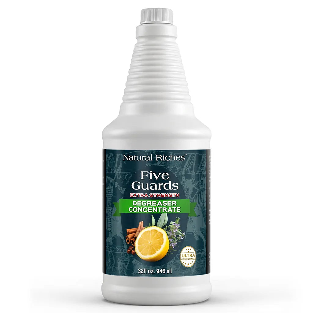 Natural Riches Five Guards Extra Strength Degreaser Concentrate in a 32 fl oz bottle