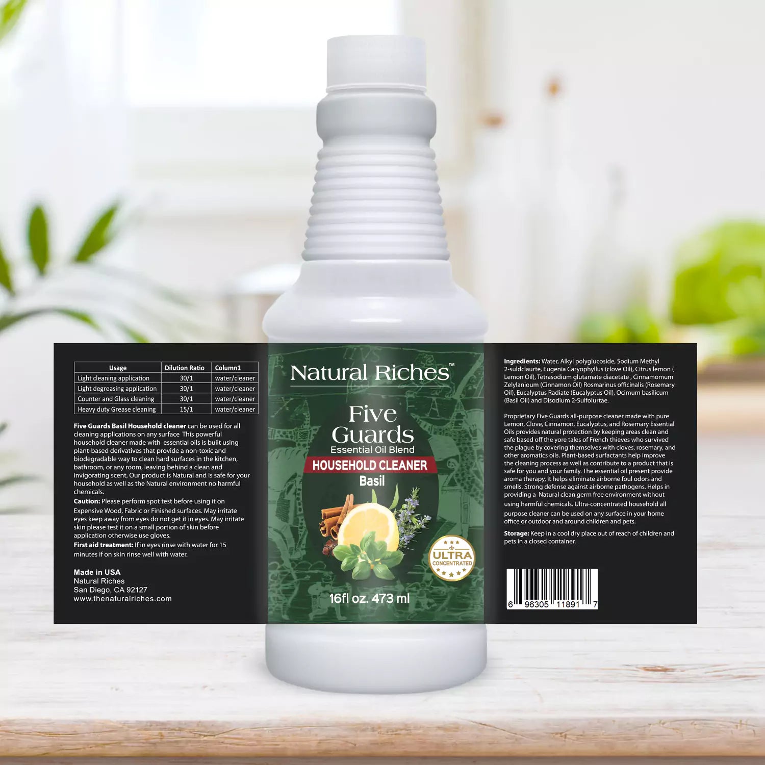 Five Guards Household Cleaner with Basil