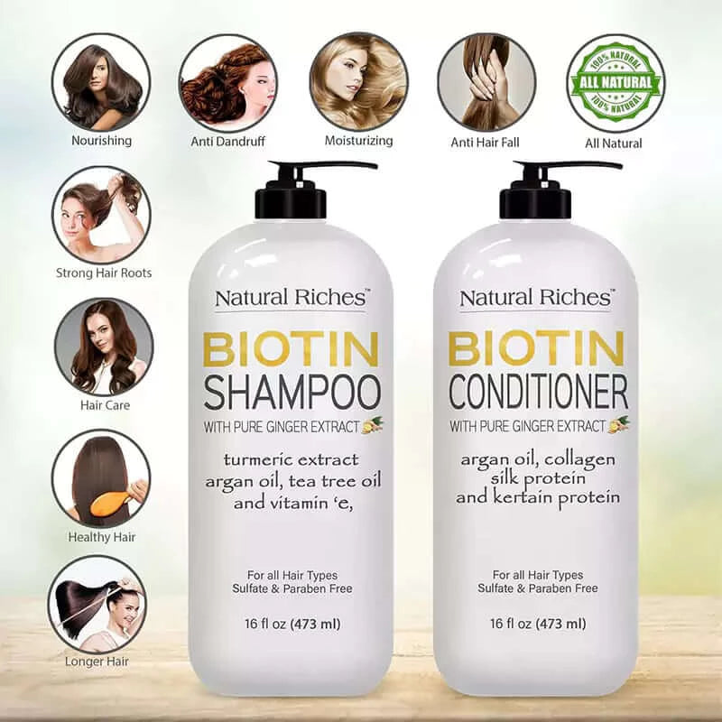 Biotin shampoo and conditioner set | Natural Riches