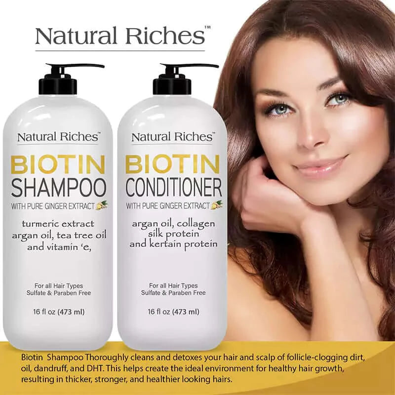 Biotin shampoo and conditioner set